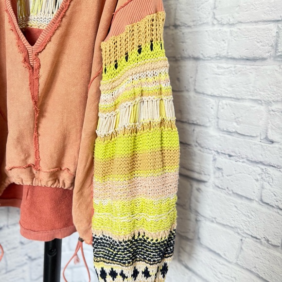 Free People Multicolor V-Neck Sweatshirt XS - Picture 4 of 7